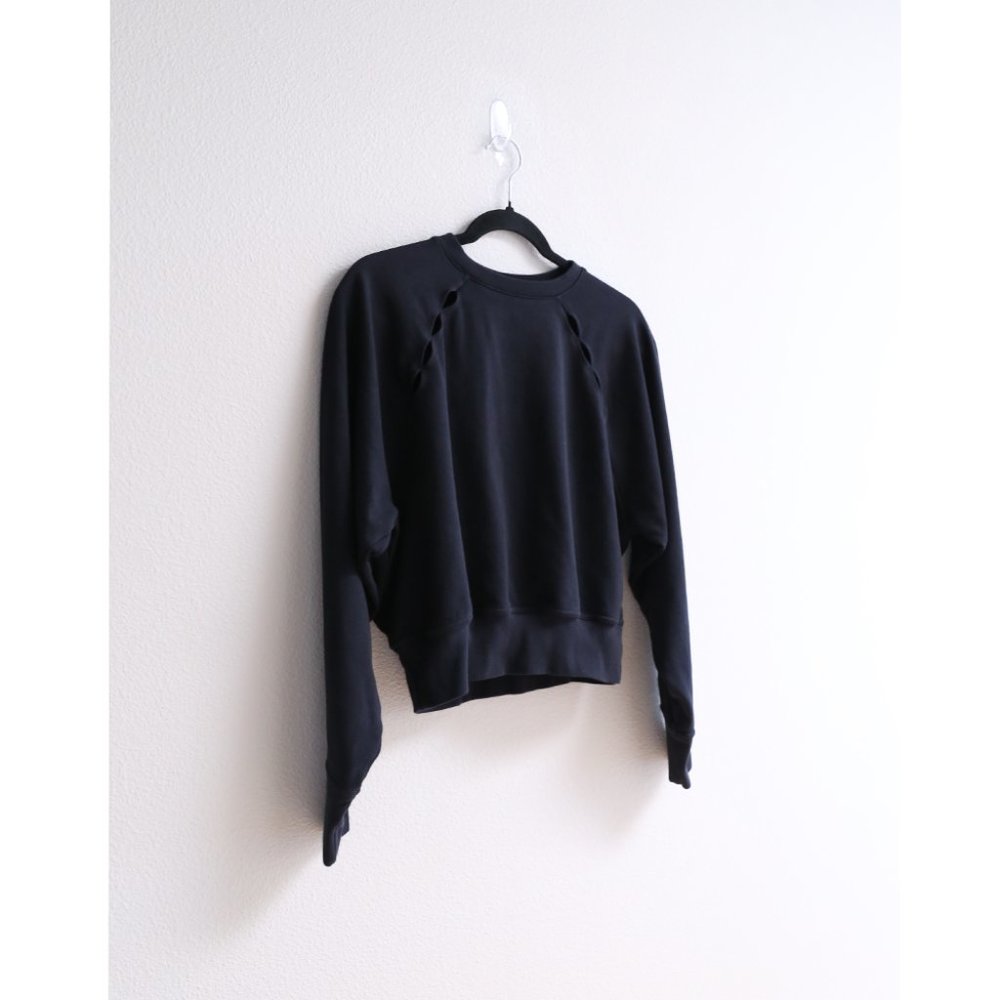 NIKE Women Cutout Crop Black Long Sleeve Sweatshirt S - Picture 16 of 17